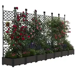 Walmart WildBreak Planter Boxes Set with Trellises, 7 Planter Boxes & 7 Trellises, 115.74 x 16.2 x 62.99 offer