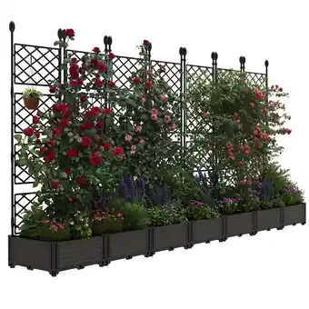 Walmart WildBreak Planter Boxes Set with Trellises, 7 Planter Boxes & 7 Trellises, 115.74 x 16.2 x 62.99 offer