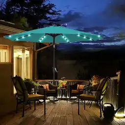 Walmart ABCCANOPY 7.5ft Patio Solar Umbrella LED Outdoor Umbrella with Tilt and Crank, Turquoise offer