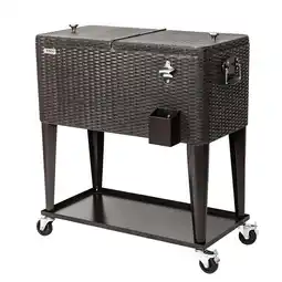 Walmart VINGLI 80 Quart Steel Rolling Ice Chest, Cooler Cart with Shelf, Bottle Opener offer