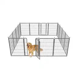 Walmart FXW Aster Dog Playpen Designed for Courtyard, RV Camping, 40'' 16 Panels for Large Dogs, Silver offer
