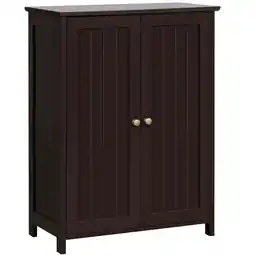 Walmart Yaheetech Wooden Floor Cabinet with 2 Durable Doors and 2 Adjustable Shelves, Espresso offer