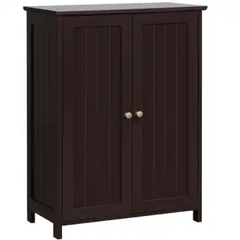 Walmart Yaheetech Wooden Floor Cabinet with 2 Durable Doors and 2 Adjustable Shelves, Espresso offer