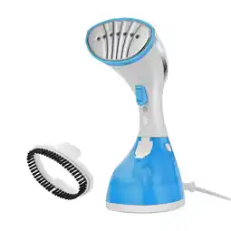 Walmart Sunbeam 1200W Handheld Steamer, Extra Burst of Steam Feature, White and Blue Finish offer