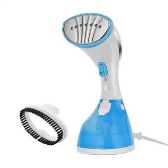 Walmart Sunbeam 1200W Handheld Steamer, Extra Burst of Steam Feature, White and Blue Finish offer