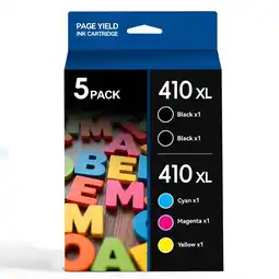 Walmart 410XL Epson Ink Cartridges compatible for Epson 410XL for XP-7100 XP-830 Printer(5-Pack) offer