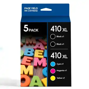 Walmart 410XL Epson Ink Cartridges compatible for Epson 410XL for XP-7100 XP-830 Printer(5-Pack) offer