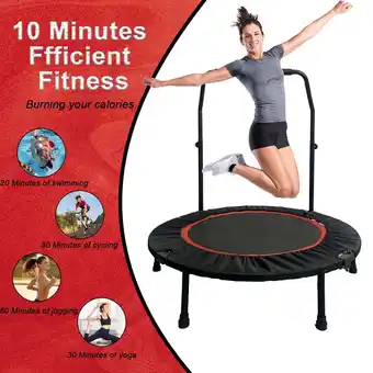 Walmart PRIJESSE 40 Mini Foldable Trampoline, 660LBS Fitnes Trampoline, Indoor/Outdoor Jumping Workouts offer
