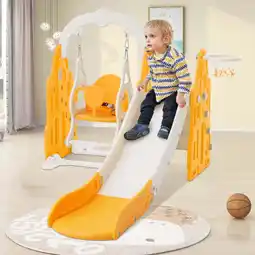 Walmart Shininglove Toddler Slide and Swing Set 4 in 1, Kids Playground Climber Slide Playset offer