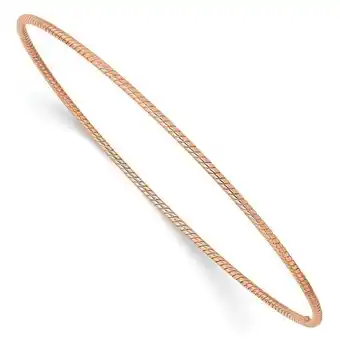 Walmart 14K 1.5 mm Rose Gold Textured Slip-On Bangle Bracelet offer