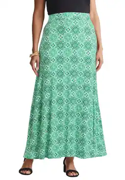 Walmart Jessica London Women's Plus Size Casual Wide Elastic Pull-On Lightweight Maxi Skirt offer