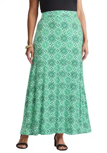 Walmart Jessica London Women's Plus Size Casual Wide Elastic Pull-On Lightweight Maxi Skirt offer