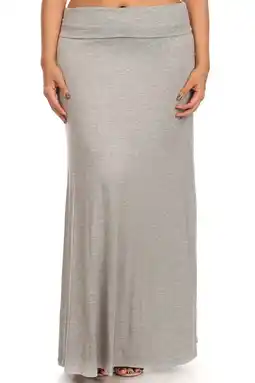Walmart Women's Casual Foldable Waist Comfy Loose Fit Solid Maxi Skirt offer