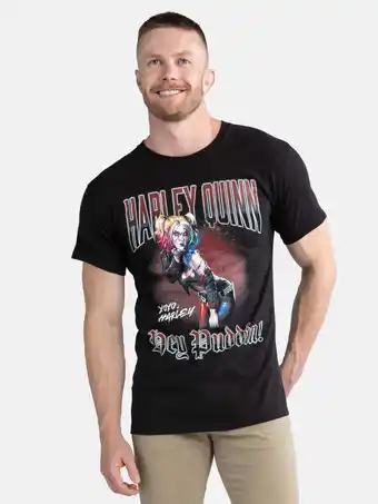 Walmart Harley Quinn Men's & Big Men's Cotton Y2K Graphic Tee, Sizes S-3XL offer