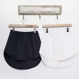 Walmart Yesbay Women Fake Shirt Irregular Skirt Blouse Tail Hem Cotton Detachable Underskirt White offer