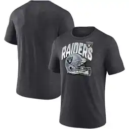 Walmart Men's Fanatics Heathered Charcoal Las Vegas Raiders End Around Tri-Blend T-Shirt offer