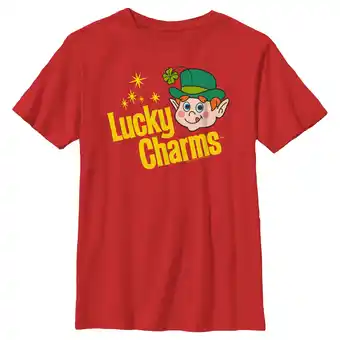 Walmart Boy's Lucky Charms Retro Logo Graphic Tee Red Medium offer