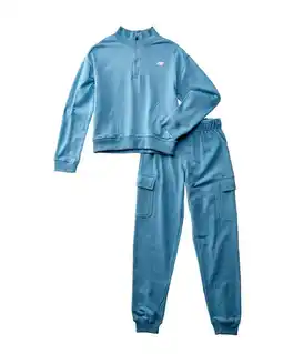 Walmart New Balance girls 2pc 1/4-Zip Pullover& Cargo Jogger Pant Set, S(7/8), Blue offer