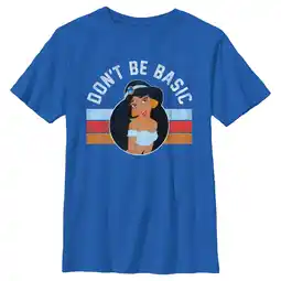 Walmart Boy's Aladdin Jasmine Don't Be Basic Graphic Tee Royal Blue Medium offer