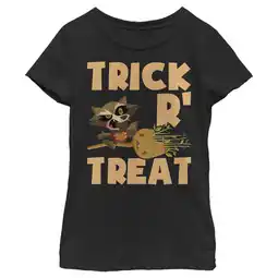 Walmart Girl's Marvel Guardians of the Galaxy Rocket and Groot Trick R' Treat Graphic Tee Black Large offer