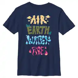 Walmart Boy's Elemental Air Earth Water Fire Graphic Tee Navy Blue Medium offer