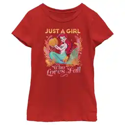 Walmart Girl's Disney Ariel Just a Girl Who Loves Fall Graphic Tee Red Small offer
