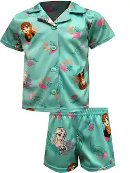Walmart AME Sleepwear Girls Frozen Elsa and Anna Summer Shortie Pajama (6) offer