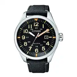 Walmart Citizen Men's Eco-Drive AW5000-24E Silver Canvas Japanese Quartz Diving Watch offer