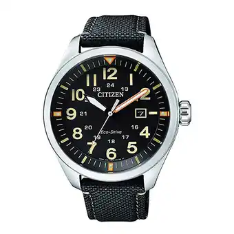Walmart Citizen Men's Eco-Drive AW5000-24E Silver Canvas Japanese Quartz Diving Watch offer
