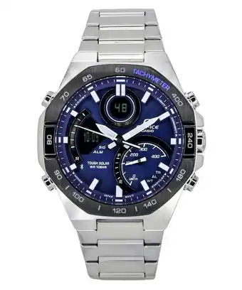 Walmart Casio Edifice Analog Digital Mobile Link Blue Dial Tough Solar ECB-950DB-2A 100M Men's Watch offer