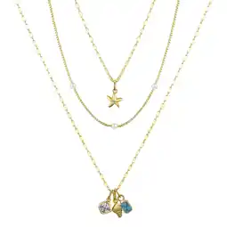 Walmart Believe by Brilliance Women's Cubic Zirconia, Turquoise, Pearl Seashell Necklace Set offer