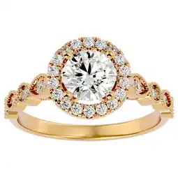 Walmart SuperJeweler 1 1/3 Carat Halo Diamond Engagement Ring in 14 Karat Yellow Gold for Women offer