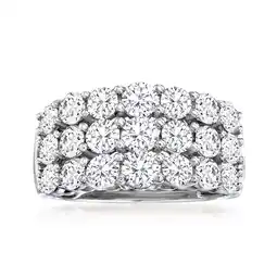 Walmart Ross-Simons 3.00 ct. t.w. Diamond 3-Row Ring in 14kt White Gold, Women's, Adult offer