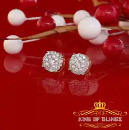 Walmart King of Bling's 10K Real Yellow Gold with 1.00CT Real Diamond Men's/Women's Stud Round Earrings offer