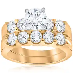 Walmart Pompeii 2 3/4ct Diamond Engagement Matching Wedding Ring Set 14k Yellow Gold (G/H,I2) offer
