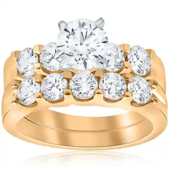 Walmart Pompeii 2 3/4ct Diamond Engagement Matching Wedding Ring Set 14k Yellow Gold (G/H,I2) offer