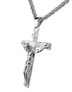 Walmart Antique Cross Jesus Christ Crucifix Cross Pendant Chain Necklace Retro Accessories for Men and Women offer