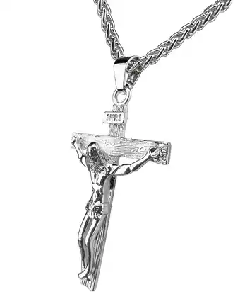 Walmart Antique Cross Jesus Christ Crucifix Cross Pendant Chain Necklace Retro Accessories for Men and Women offer