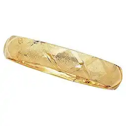 Walmart JewelStop 10K Yellow Gold 12mm Shiny High Dome Flex Bangle Diamond-Cut Pattern - 7 Inches, 6.8gr offer