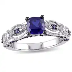 Walmart Everly Women's Created Sapphire 10K White Gold Engagement Ring offer