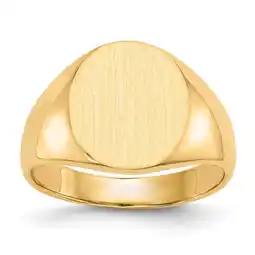 Walmart Finest Gold 14K Yellow Gold 14 x 13 mm Closed Back Mens Signet Ring - Size 10 offer