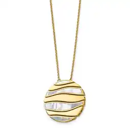 Walmart Diamond2Deal 14K Yellow Gold Polished Mother of Pearl 26mm Circle Necklace for Women 16 offer