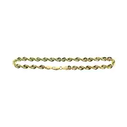 Walmart Real 10K Yellow Gold 2mm - 6mm Rope Chain Bracelet Anklet Men Women 7 8 9 10 offer