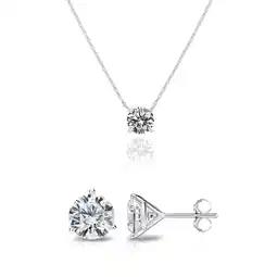 Walmart PAVOI Women's Rhodium Flash Plated Cubic Zirconia Stud Earrings & Pendant Necklace Set offer