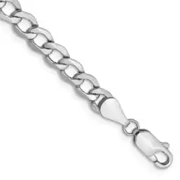 Walmart Primal Gold 14 Karat White Gold 5.25mm Semi-Solid Curb Chain Bracelet offer