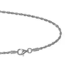 Walmart JewelStop 14k Solid White Gold 1.9 mm Rope Chain Bracelet, Lobster Claw Clasp- 7 Inches, 2.5gr offer