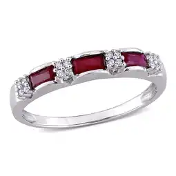Walmart Everly Women's Ruby 10k White Gold Ring offer