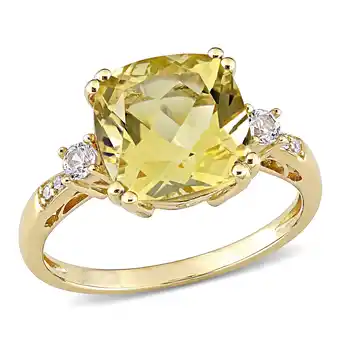 Walmart Everly Women's Created Sapphire and Created Citrine 10k Yellow Gold Ring offer