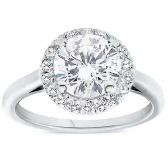 Walmart Pompeii 1 3/4ct Halo Plain Shank Diamond Engagement Ring 14k White Gold offer