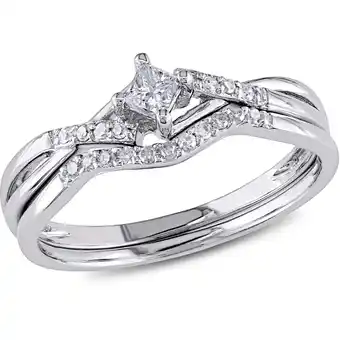 Walmart Everly Women's Diamond 10k White Gold Bridal Set offer